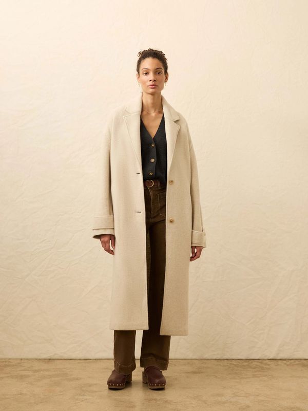 Atlantic Knit Coat Oat Melange