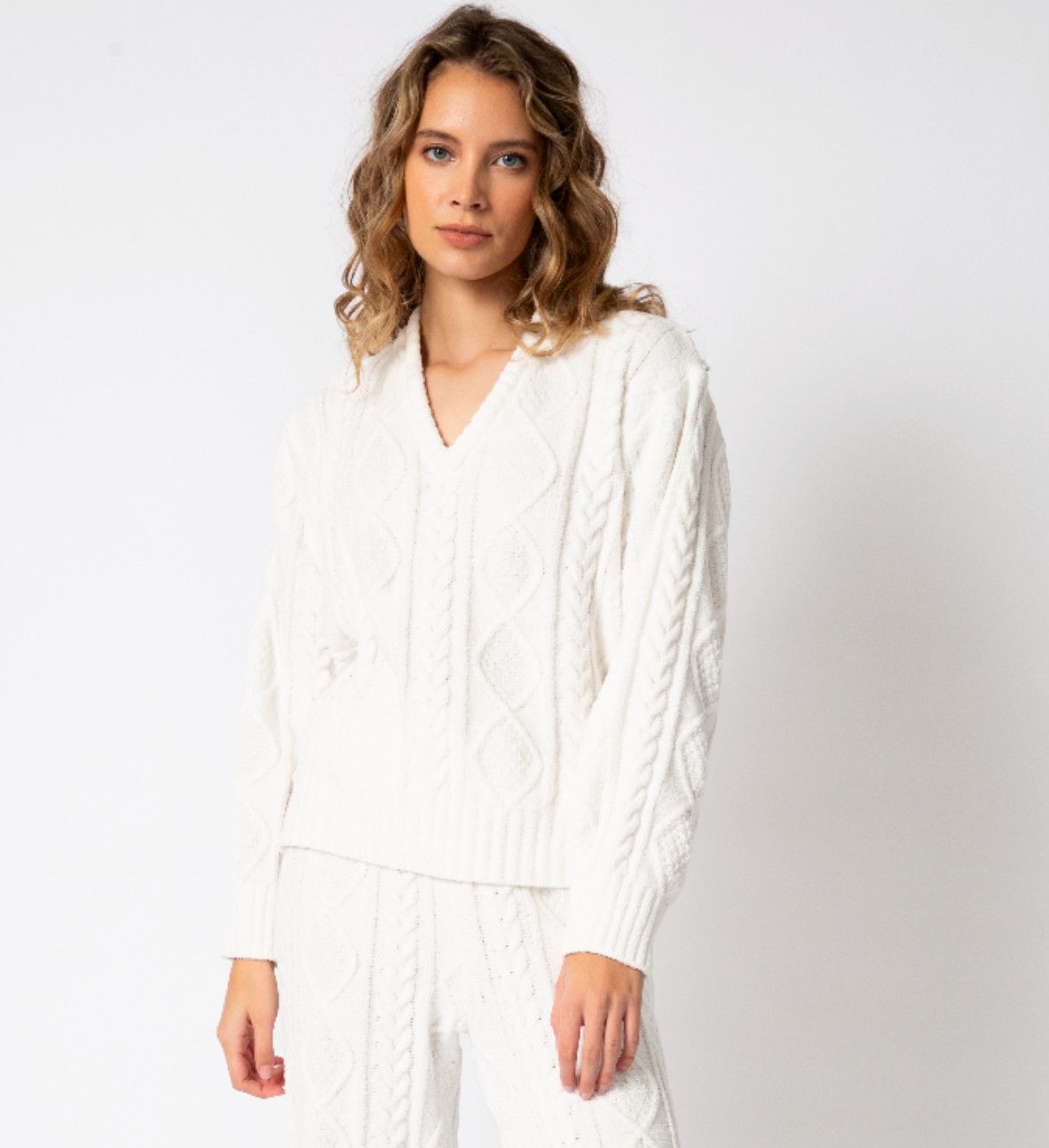 Cable Crew Lounge Top Ivory