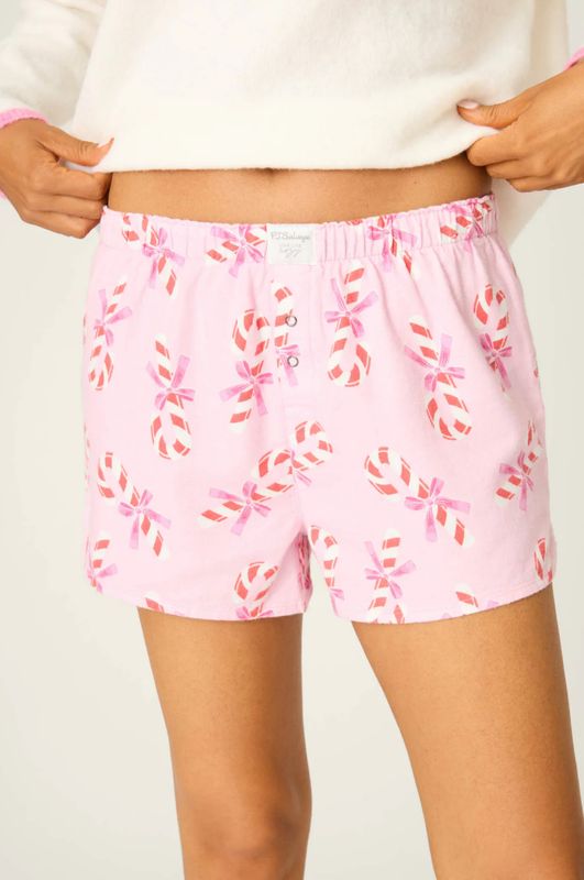 Flannel Shorts Baby Pink