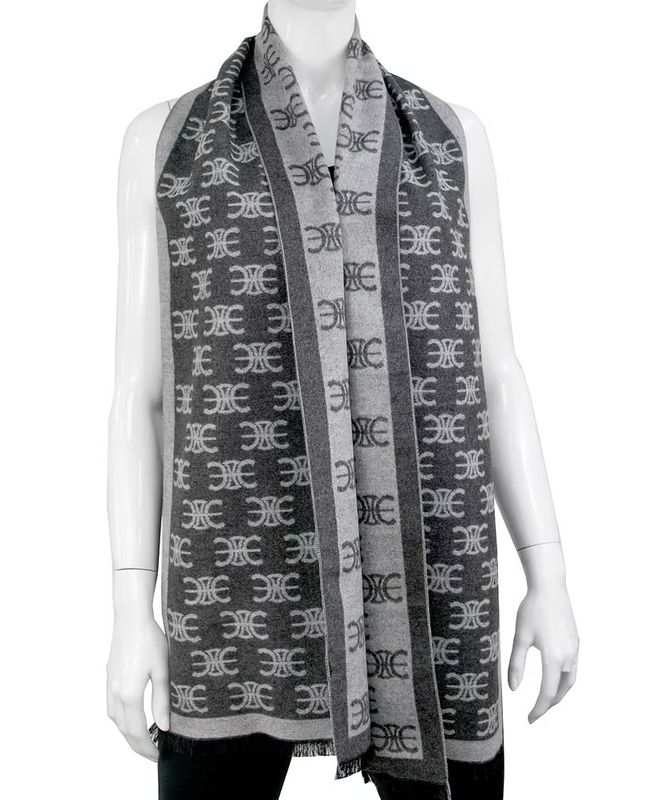  &quot;E&quot; Motif Print Scarf Grey