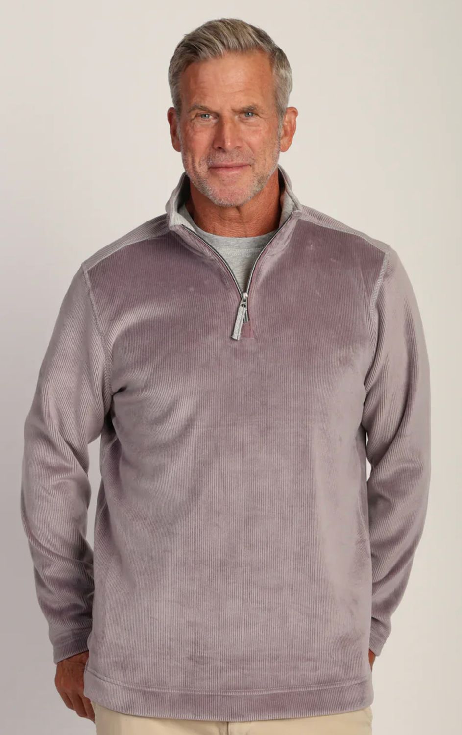 Apres Luxe Sueded Cord 1/4 Zip Napa