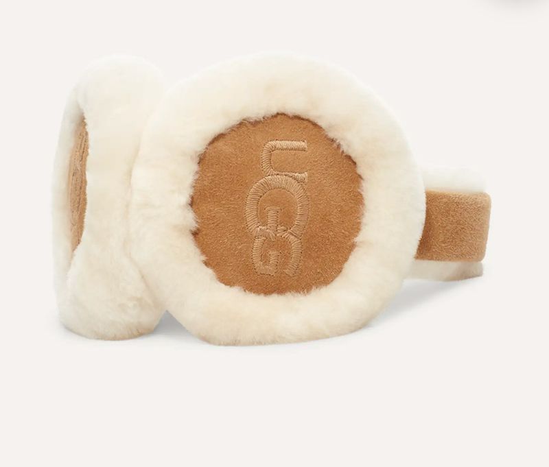 W&#39;s Sheepskin Embroidery Earmuff Chestnut