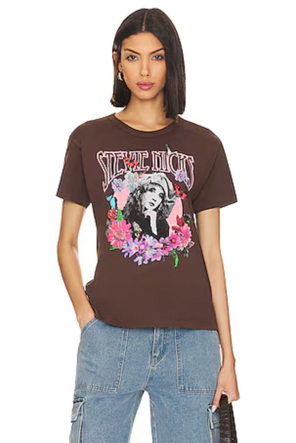 Stevie Nicks Flower Collage Ringer Tee