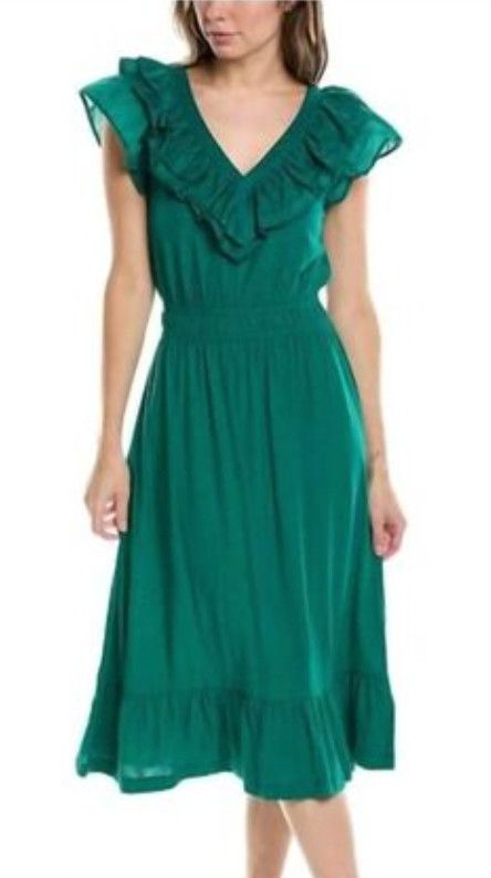 Aria Contrast Ruffle Midi