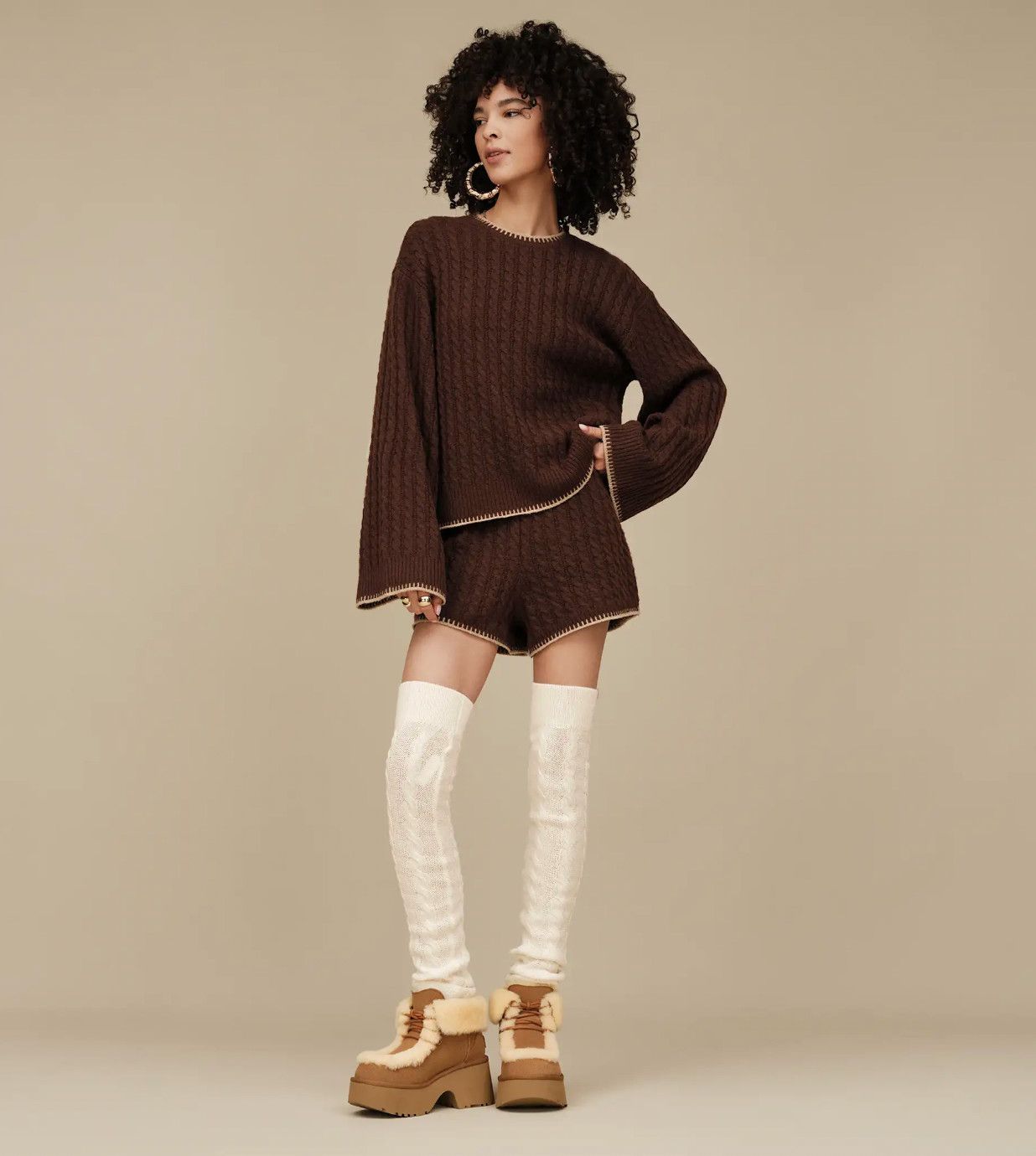 W&#39;s Zanika Thigh High Cable Cream