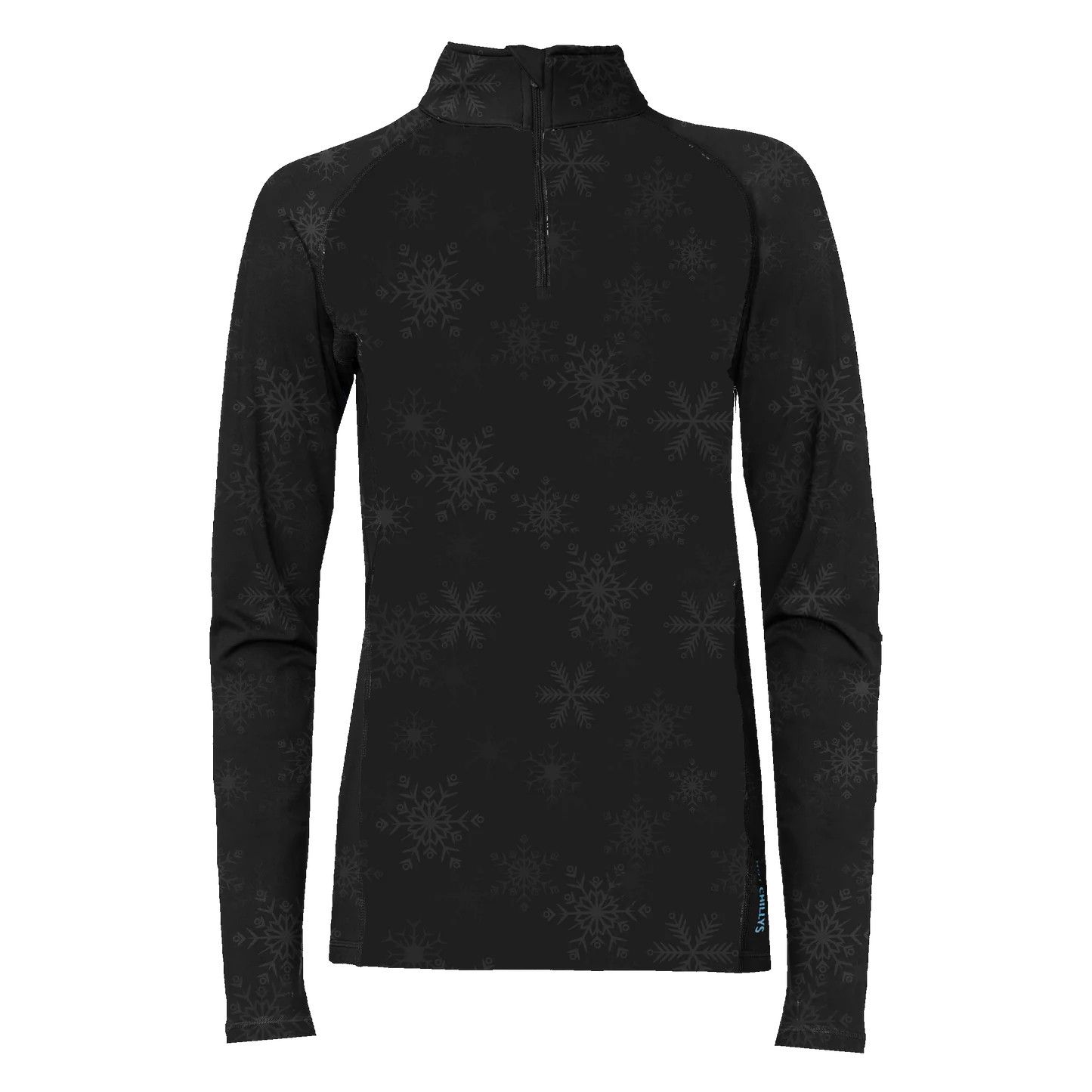 Women's Micro-Elite Chamois Snowflake Zip-T - Embossed Black
