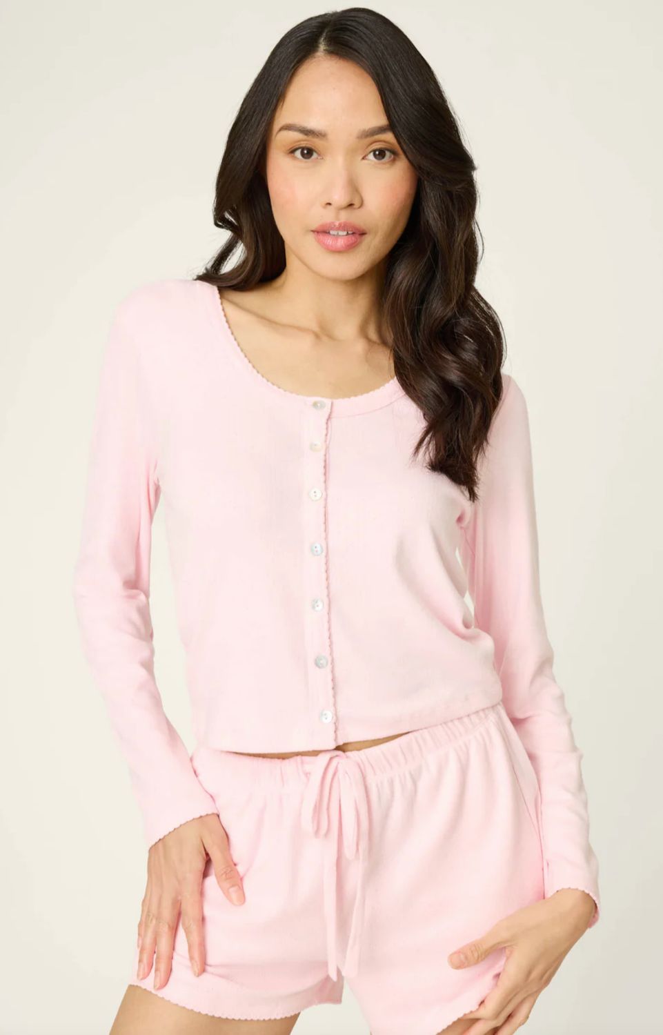 Pointelle Essentials Ballet Pink Cardigan