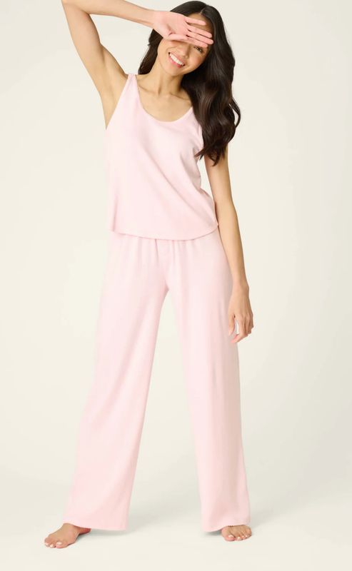 Pointelle Essentials Ballet Pink Open Leg Pants