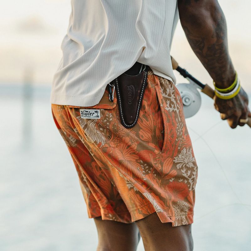 Deep Set Boardshorts Reef Madness : Tangerine