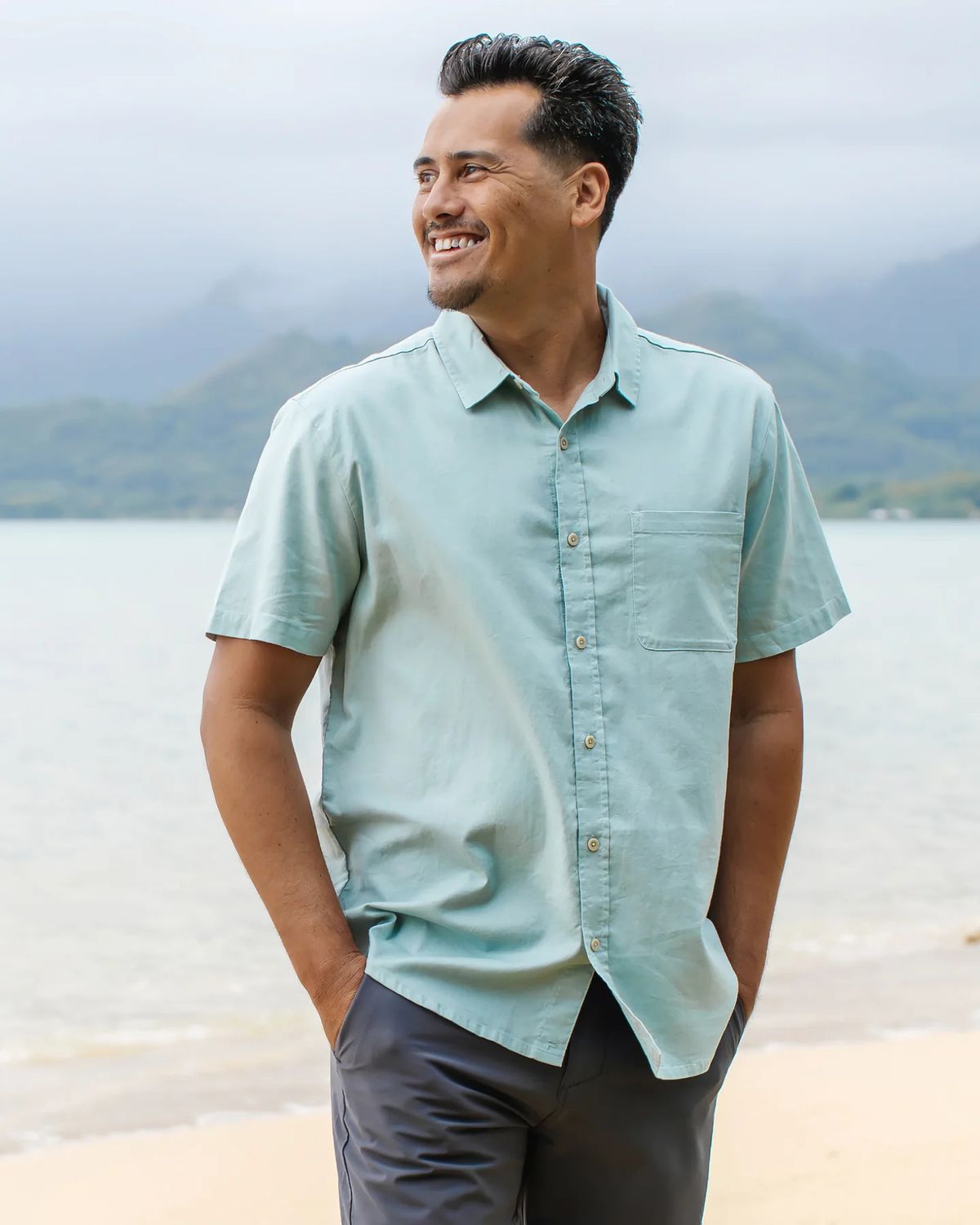 Men's Harbor Short Sleeve Shirt Ocean Mist