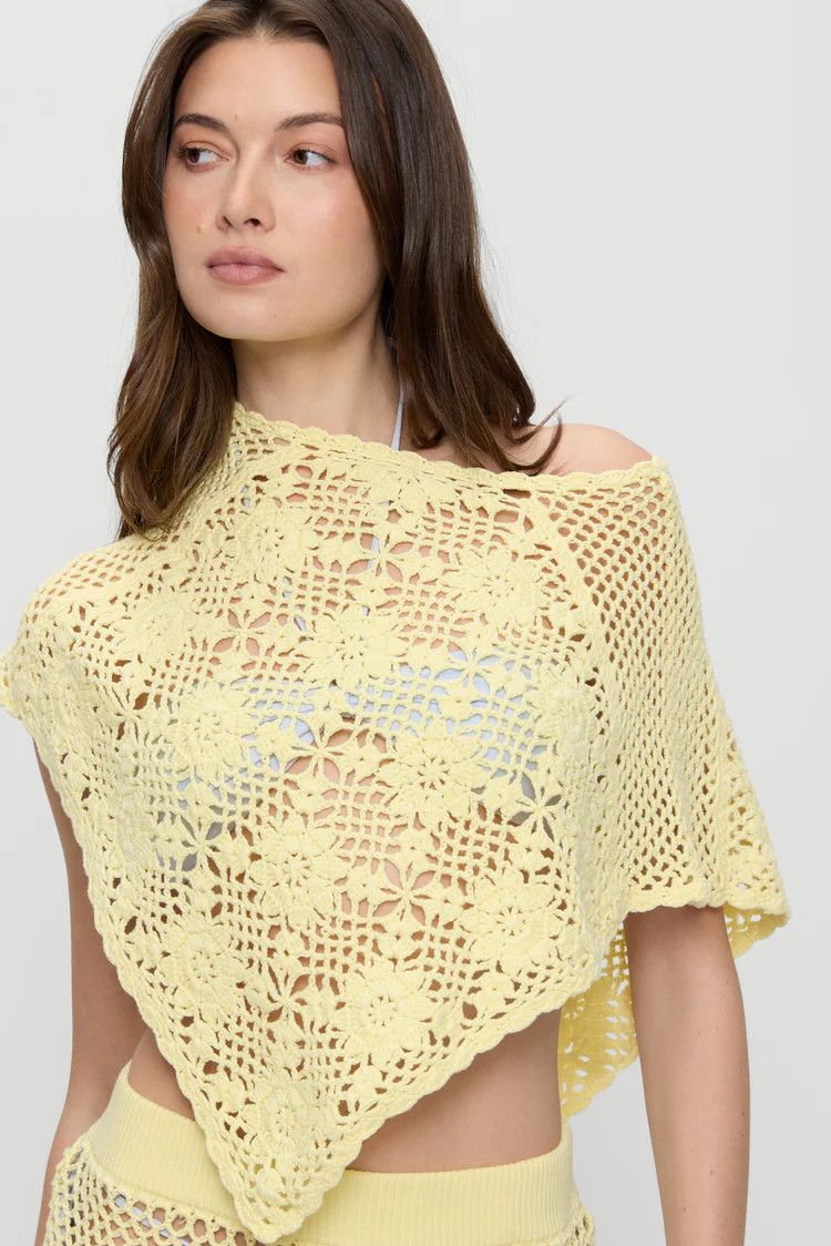 Sophie Crochet Poncho Whipped Butter