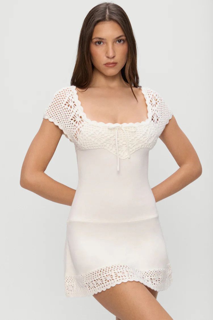 Lover Cloud Knit Mini Dress White
