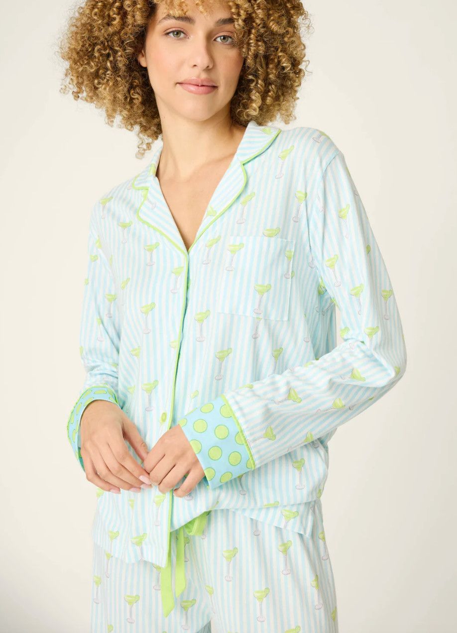 Playful Prints Salty Cadillac Striped Long PJ Set