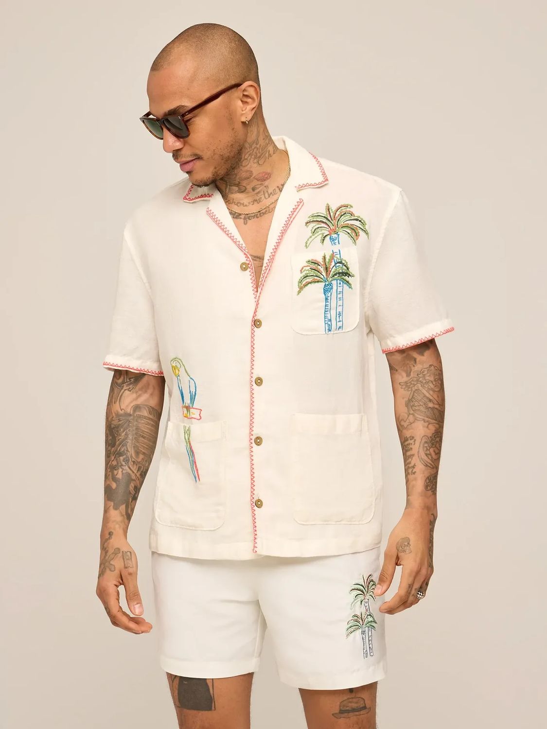 The Tropical Perch Shirt White