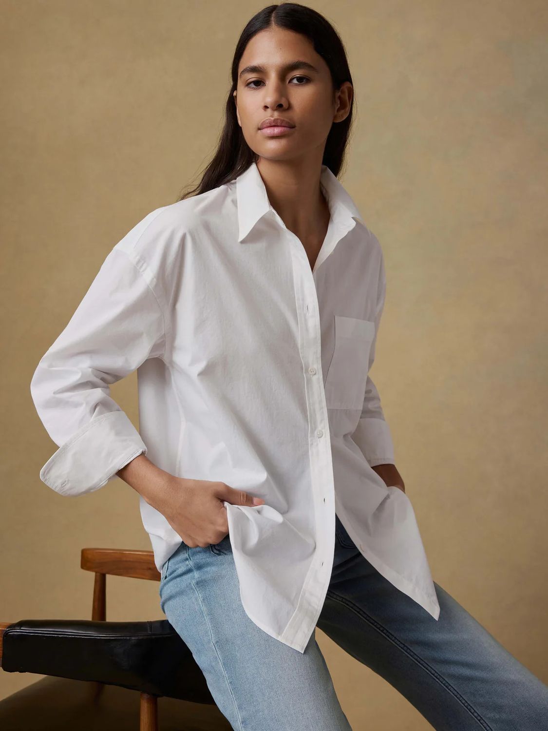 Coastal Poplin Relaxed Shirt - White