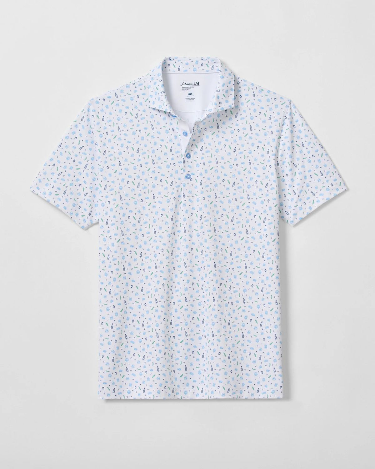 Performance Mesh Polo - Burgers N Beers White