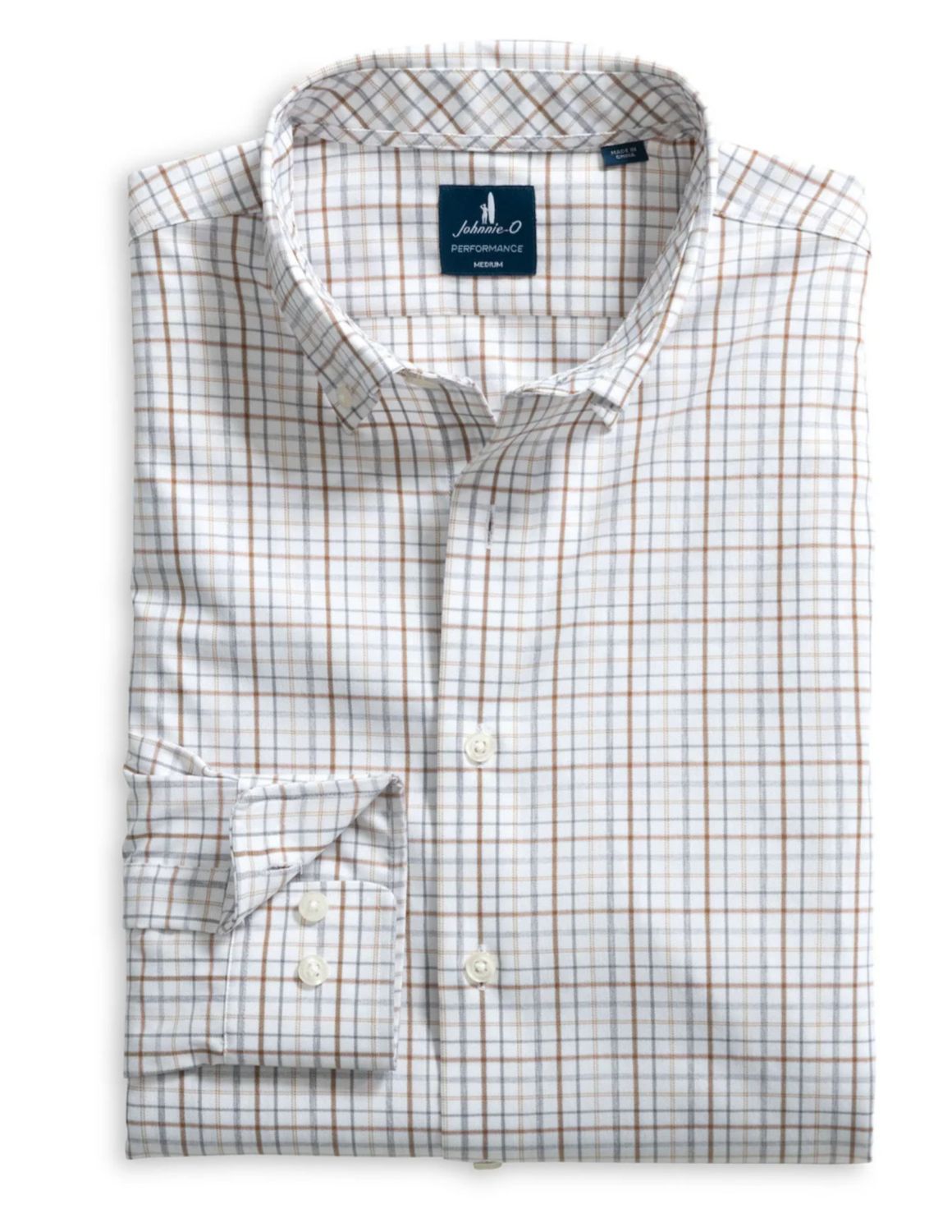 Everyday Performance Button Down Sandlewood Pane White