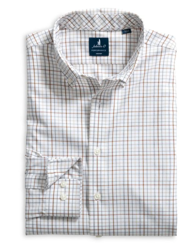 Everyday Performance Button Down Sandlewood Pane White