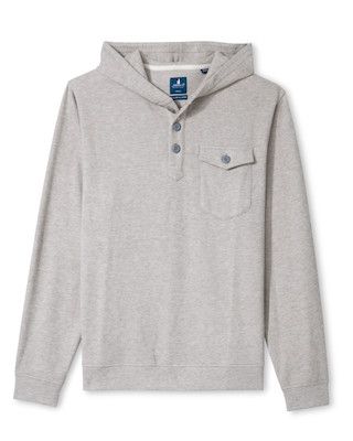 BUTTON HENLEY HOODIE CREAM