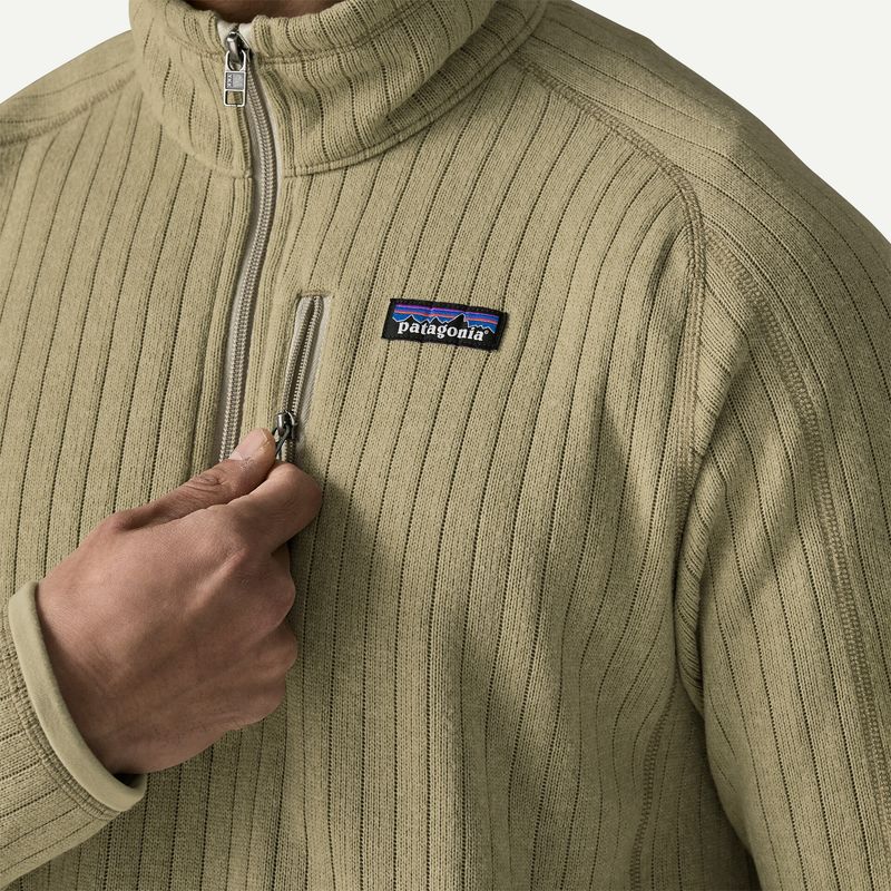 M's Better Sweater 1/4 Zip  Weathered Stone Rib Knit