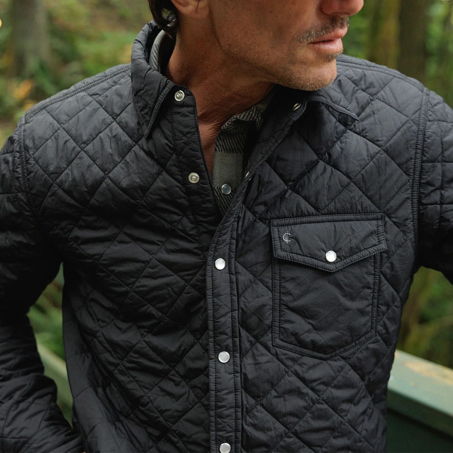  Quilted Shacket Black