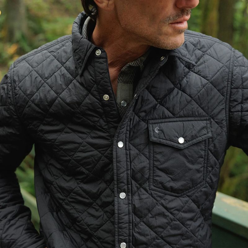  Quilted Shacket Black