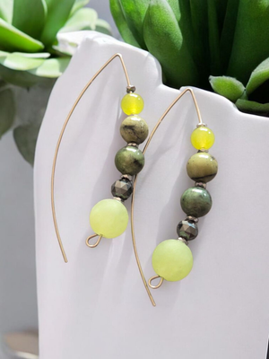 Kolczyki z jadeitami zielonymi