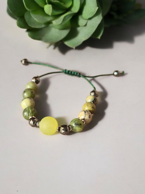 Bransoletka z jadeitami zielonymi