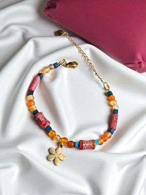 Bransoletka z agatem, karneolem i hematytem niebieskim