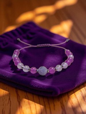 Bransoletka z jadeitami lawendowym i fioletowym