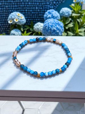 Bransoletka z apatytem, kamieniem księżycowym i kryształem górskim