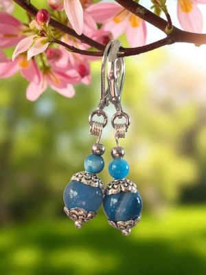 Kolczyki z agatem i apatytem