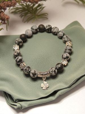 Bransoletka z obsydianem śnieżnym Bransoletka z obsydianem śnieżnym