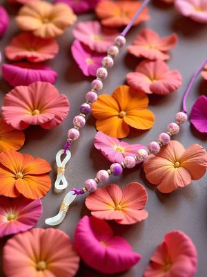 Sznureczek do okularów z jaspisami fioletowymi