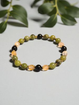 Bransoletka z turmalinem i jadeitem zielonym