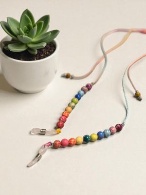 Sznureczek do okularów z tęczowymi jaspisami