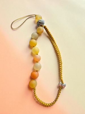 Brelok do telefonu z żółtym agatem matowym