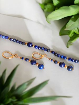 Kolczyki i bransoletka z lapis lazuli