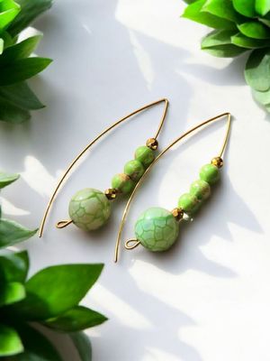 Kolczyki z agatem wężowym i jaspisem