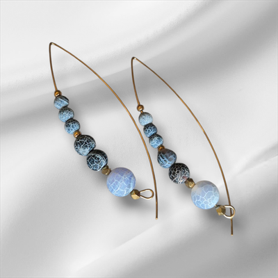 Kolczyki z agatem niebieskim