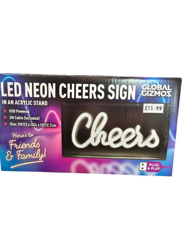 Global Gizmos LED Neon Cheers Sign