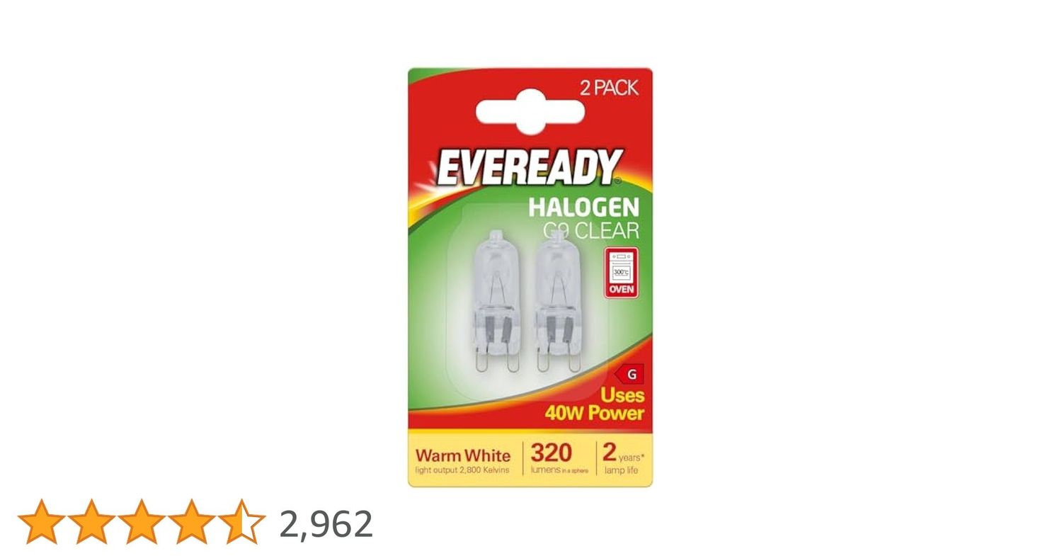 Eveready Halogen G9 clear Oven Bulb 2pk