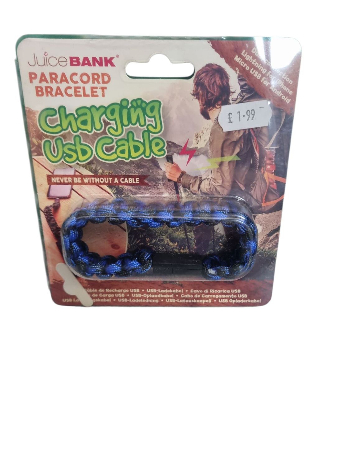 Juice bank Paracord Bracelet Charging USB Cable