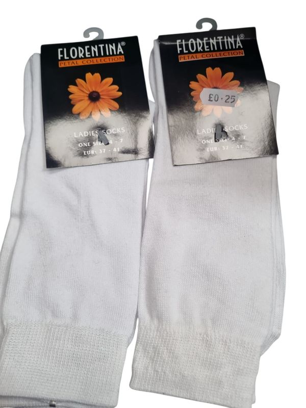 Ladies White Socks 1pair