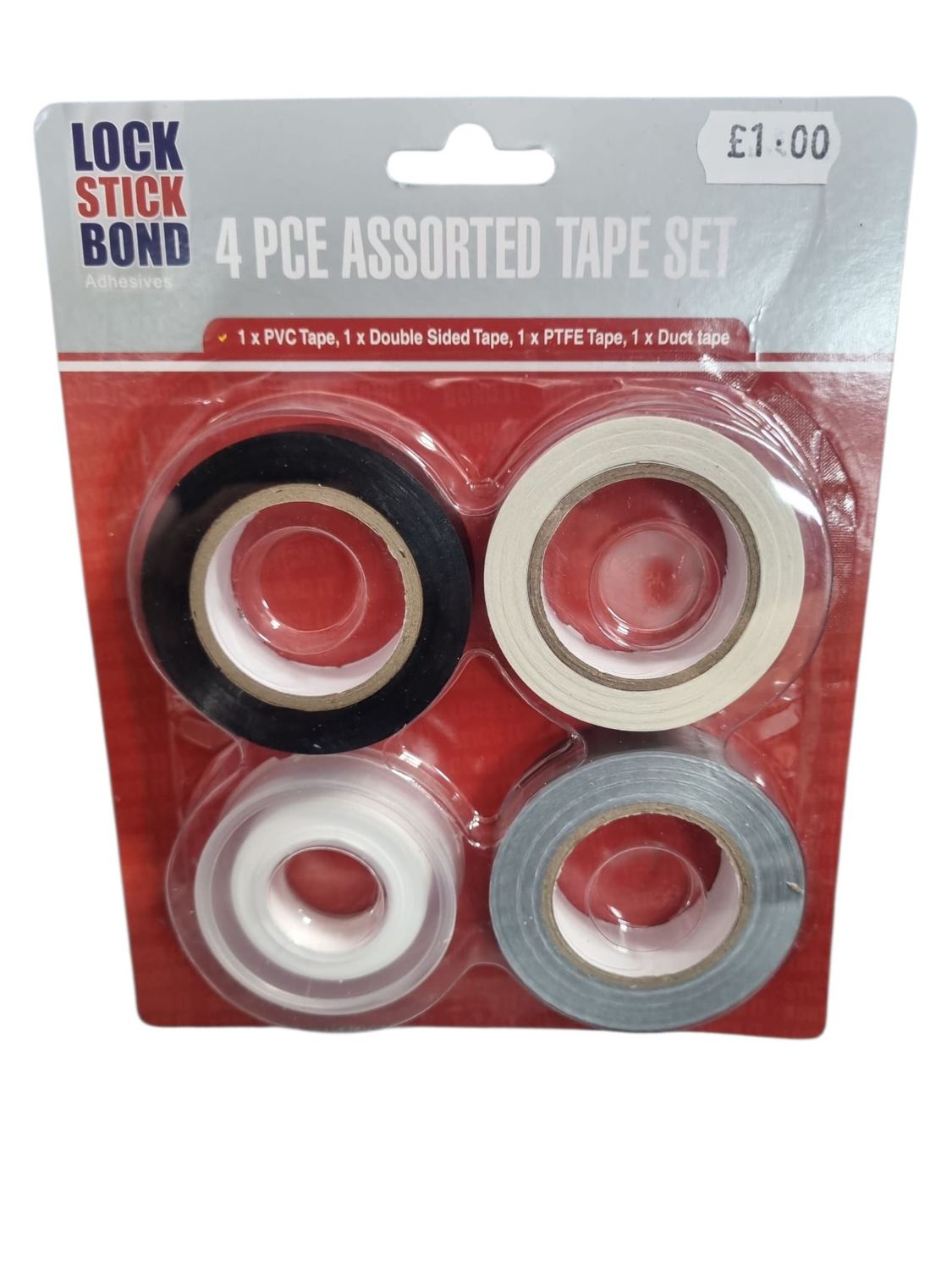 Lock Stick Bond 4 Pce Assorted Tape Set
