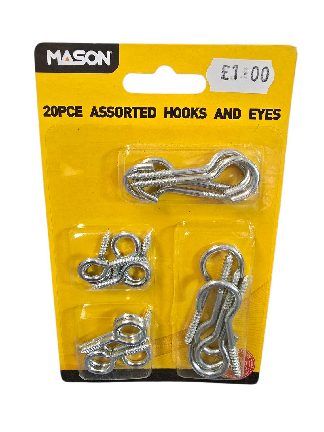 Mason 20pce Assorted Hooks and Eyes