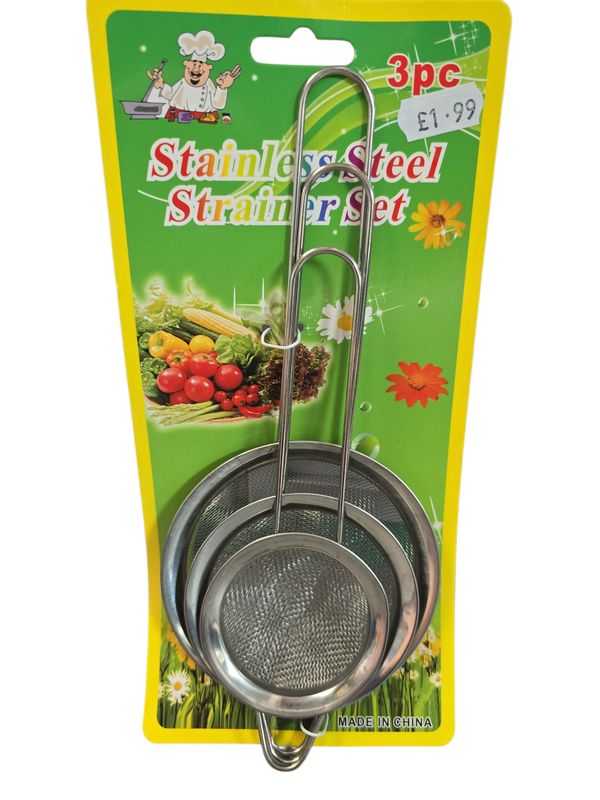 Stainless Steel Strainer Set 3pce