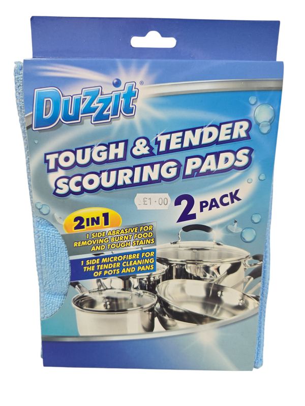 Duzzit Tough & Tender Scouring Pads 2pk