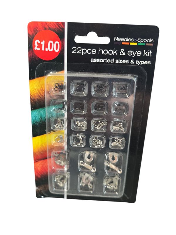 Needles & Spool 22pc Hook&Eye Kit