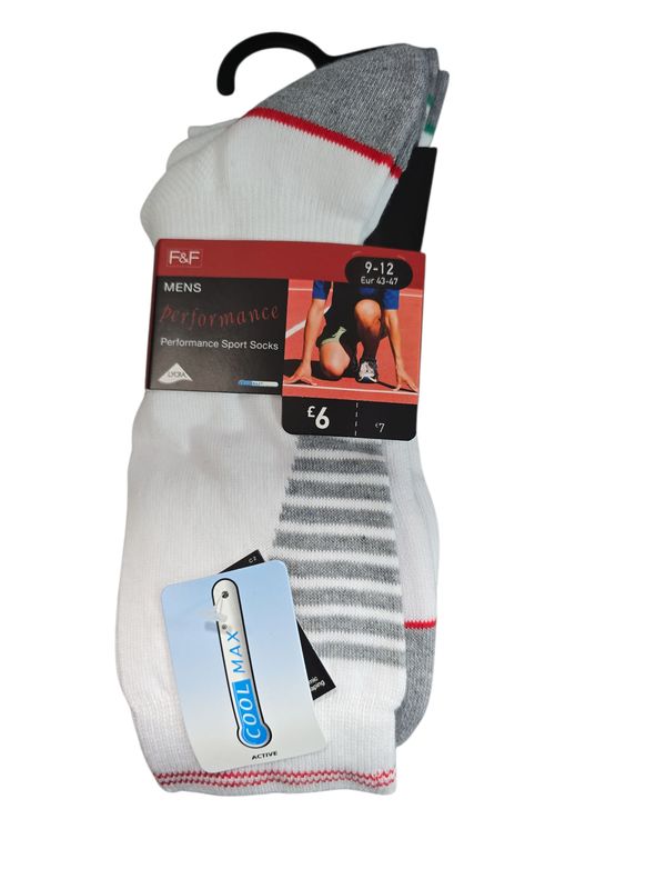 Mens Performance Socks Size 9-12